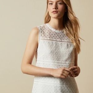 Ted Baker Ivory Lace Panel Sleeveless Top